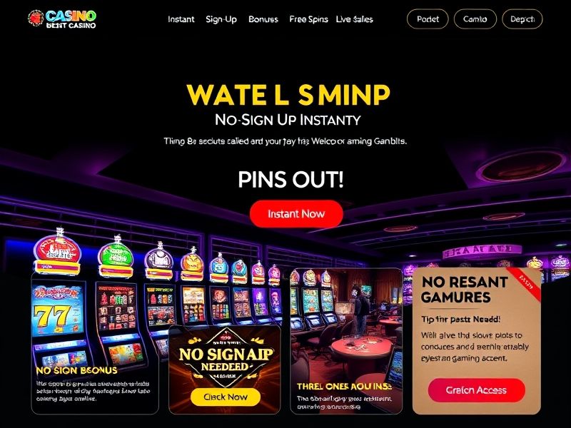 Discover top-rated 'online casino no sign up' platforms with instant access to real money games and free play options. Find no registration bonuses, live dealers, and trusted casino guides here.